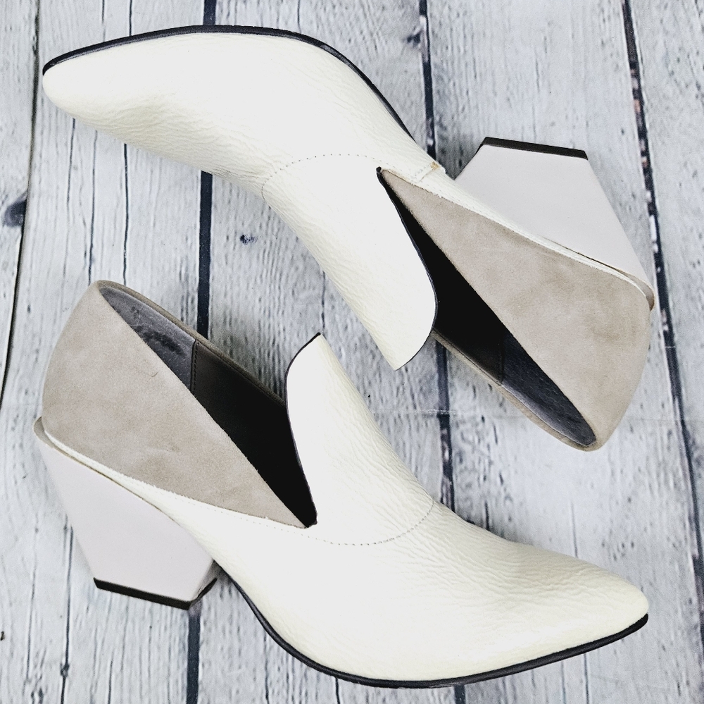 NAKED FEET | Sagitta patent & suede leather pointed toe heeled ankle booties - Picture 2 of 12